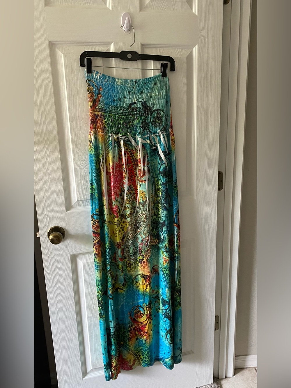 Bohemian Teal Multi-Color Maxi Dress